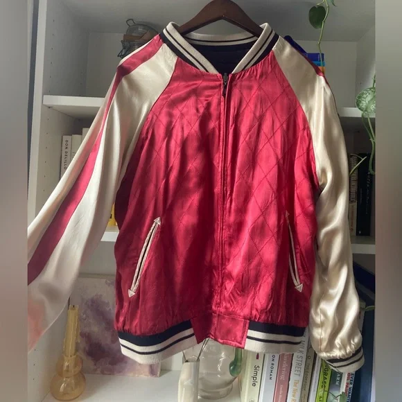 Reversible Embroidered Silk Bomber Jacket - Picture 5 of 9